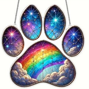 🎉Host Pick🎉 NEW! 8” Pet Rainbow Bridge Memorial Paw Print Sun Catcher!